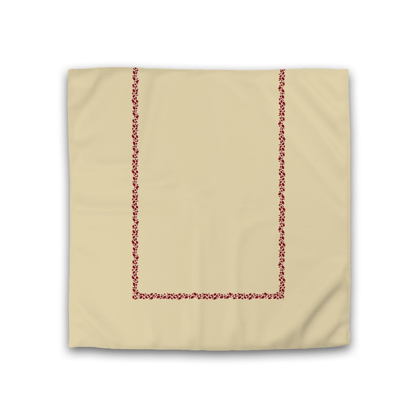 Desert Sand Cotton Sateen Duvet Cover, Burgundy Red Hand-painted Dab Motif Print, Classic Border, CSDU-1284-091, Double - 206 x 206 cm / 81 x 81 inches