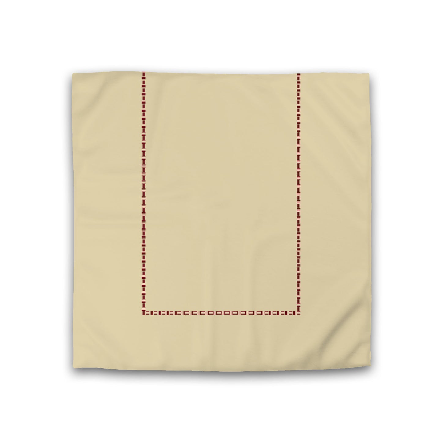 Desert Sand Cotton Sateen Duvet Cover, Burgundy Red Single Weave Motif Print, Classic Border, CSDU-1284-141, Double - 206 x 206 cm / 81 x 81 inches