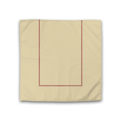 Desert Sand Cotton Sateen Duvet Cover, Burgundy Red Single Weave Motif Print, Classic Border, CSDU-1284-141, Double - 206 x 206 cm / 81 x 81 inches