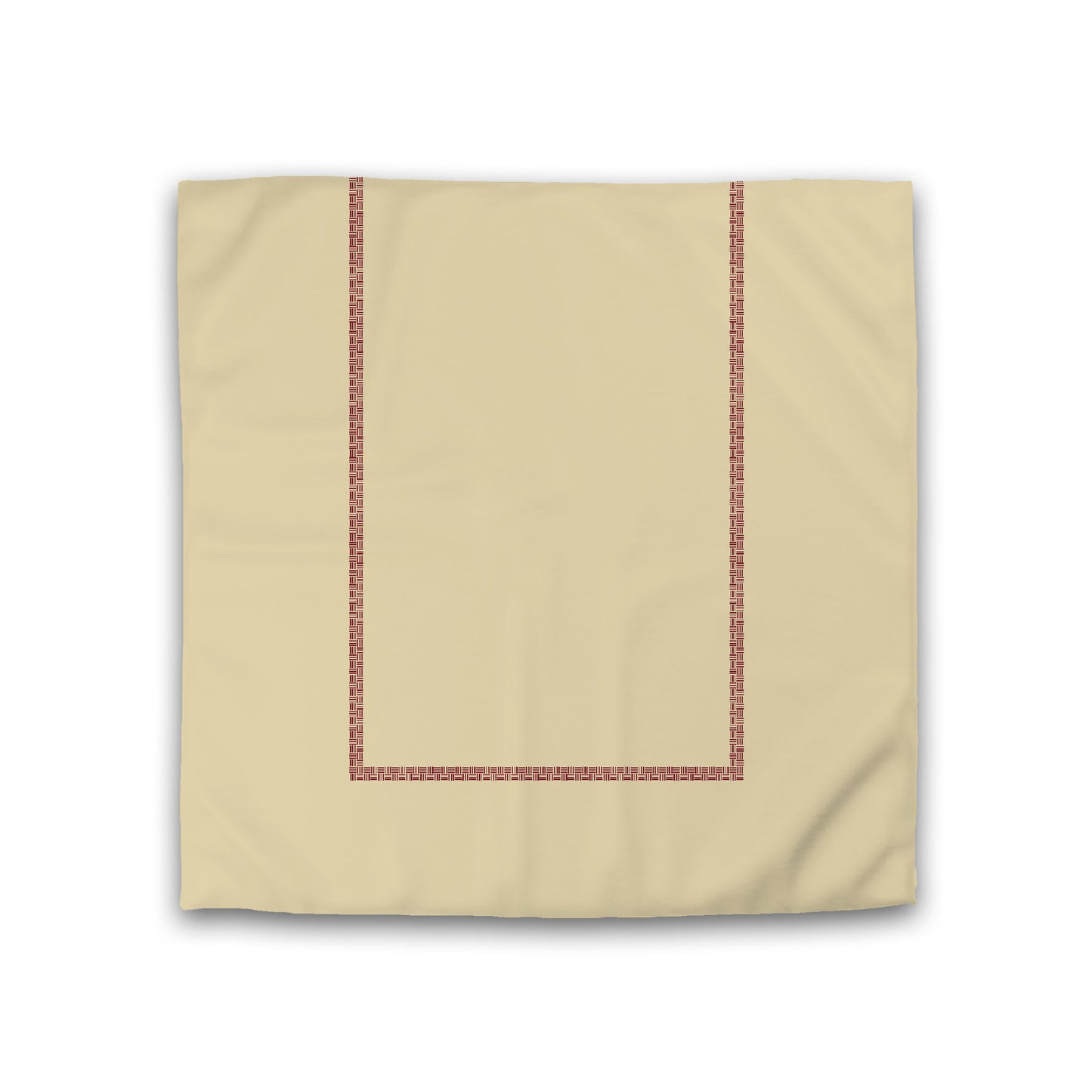 Desert Sand Cotton Sateen Duvet Cover, Burgundy Red Double Weave Motif Print, Classic Border, CSDU-1284-143, Double - 206 x 206 cm / 81 x 81 inches