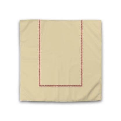 Desert Sand Cotton Sateen Duvet Cover, Burgundy Red Double Weave Motif Print, Classic Border, CSDU-1284-143, Double - 206 x 206 cm / 81 x 81 inches