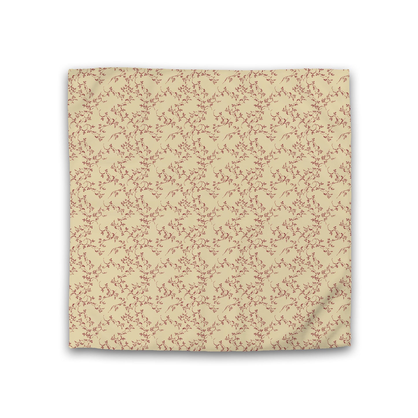 Desert Sand Cotton Sateen Duvet Cover, Burgundy Red Hand-painted Vine Print, CSDU-1284-181, Double - 206 x 206 cm / 81 x 81 inches