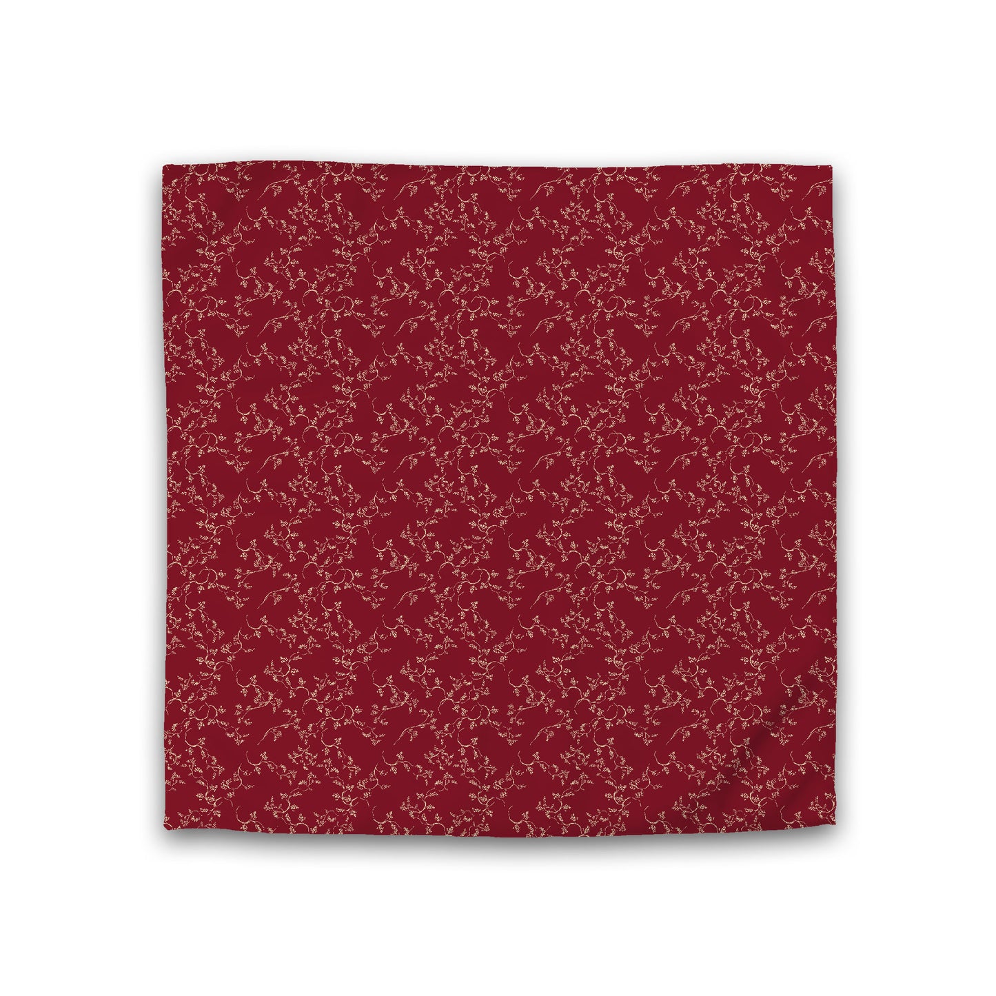 Burgundy Red Cotton Sateen Duvet Cover, Desert Sand Hand-painted Vine Print, CSDU-1284-182, Double - 206 x 206 cm / 81 x 81 inches