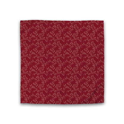 Burgundy Red Cotton Sateen Duvet Cover, Desert Sand Hand-painted Vine Print, CSDU-1284-182, Double - 206 x 206 cm / 81 x 81 inches