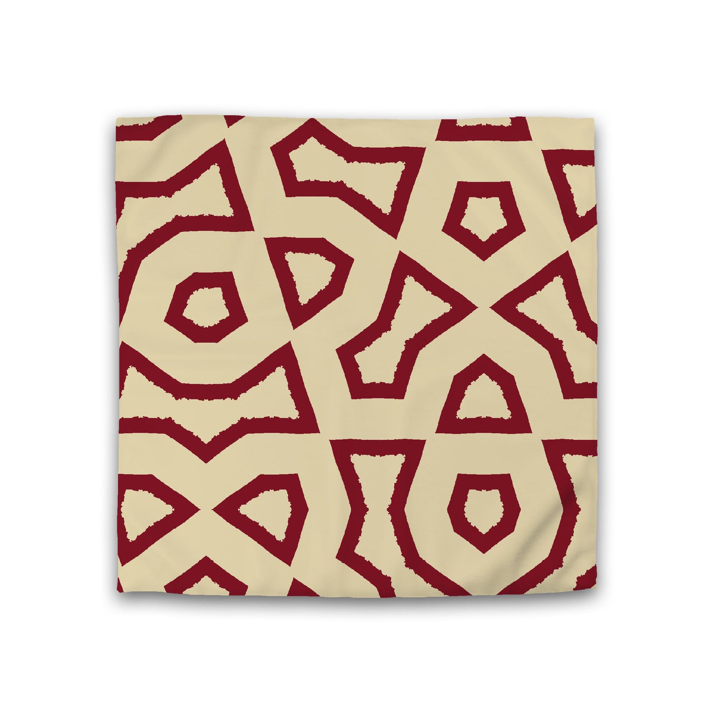 Desert Sand Cotton Sateen Duvet Cover, Bold Burgundy Red Graphic, CSDU-1284-391, Double - 206 x 206 cm / 81 x 81 inches