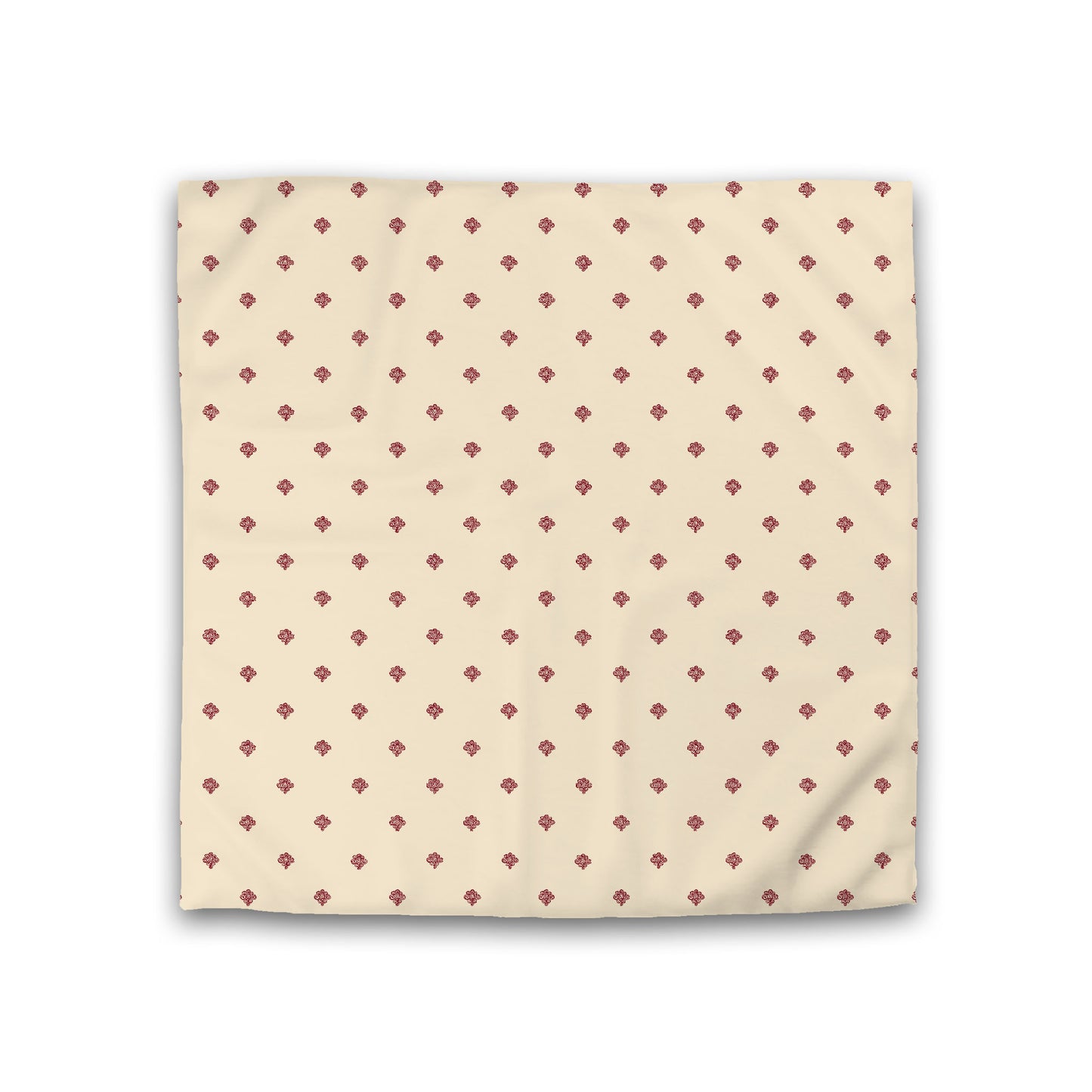 Beige Cotton Sateen Duvet Cover, Burgundy Red Hand-painted Swizzle Motif Print, CSDU-1285-171, Double - 206 x 206 cm / 81 x 81 inches