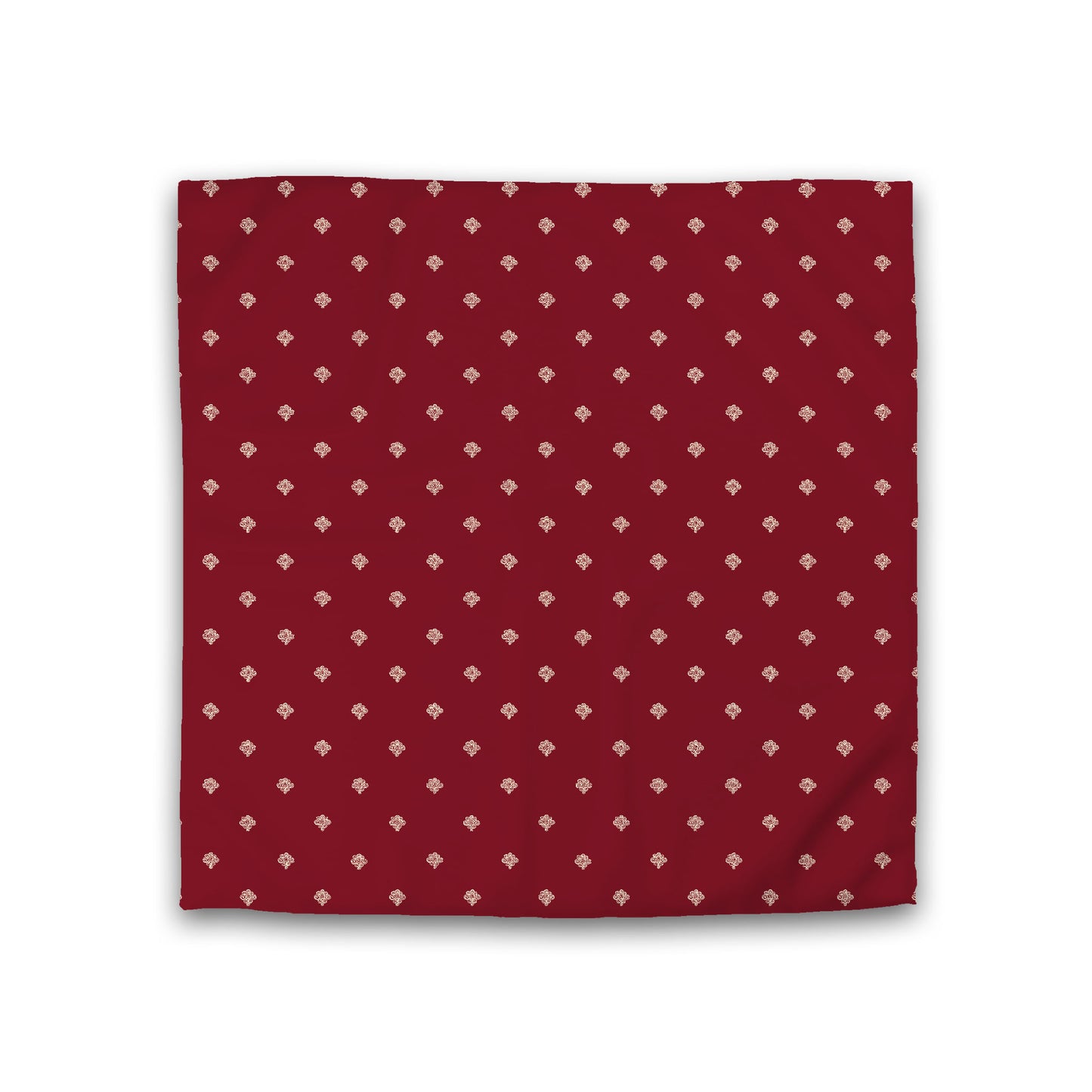 Burgundy Red Cotton Sateen Duvet Cover, Beige Hand-painted Swizzle Motif Print, CSDU-1285-172, Double - 206 x 206 cm / 81 x 81 inches