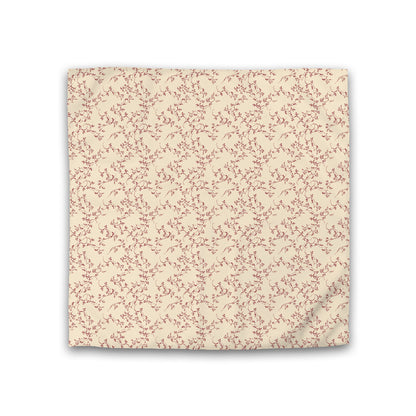 Beige Cotton Sateen Duvet Cover, Burgundy Red Hand-painted Vine Print, CSDU-1285-181, Double - 206 x 206 cm / 81 x 81 inches