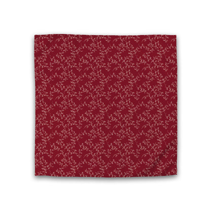 Burgundy Red Cotton Sateen Duvet Cover, Beige Hand-painted Vine Print, CSDU-1285-182, Double - 206 x 206 cm / 81 x 81 inches