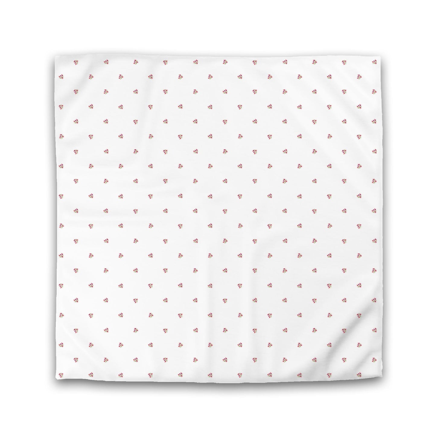 Off-White Cotton Sateen Duvet Cover, Small Pink Floral Pattern, CSDU-1346, Double - 206 x 206 cm / 81 x 81 inches