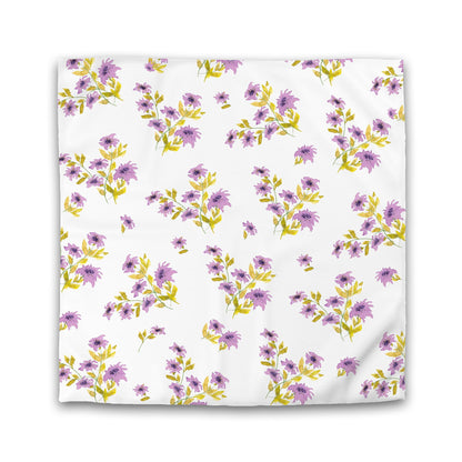 Off-White Cotton Sateen Duvet Cover, Large Mauve Floral Print, CSDU-1364, Double - 206 x 206 cm / 81 x 81 inches