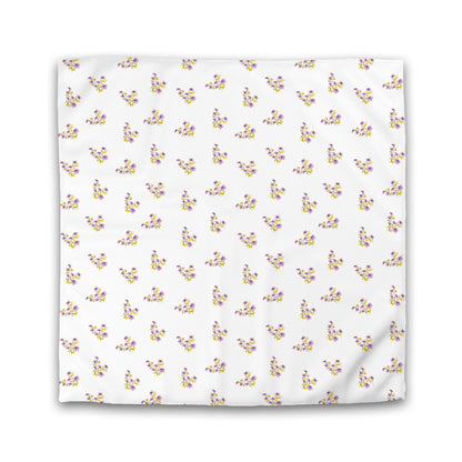 Off-White Cotton Sateen Duvet Cover, Medium Mauve Floral Pattern, CSDU-1365, Double - 206 x 206 cm / 81 x 81 inches