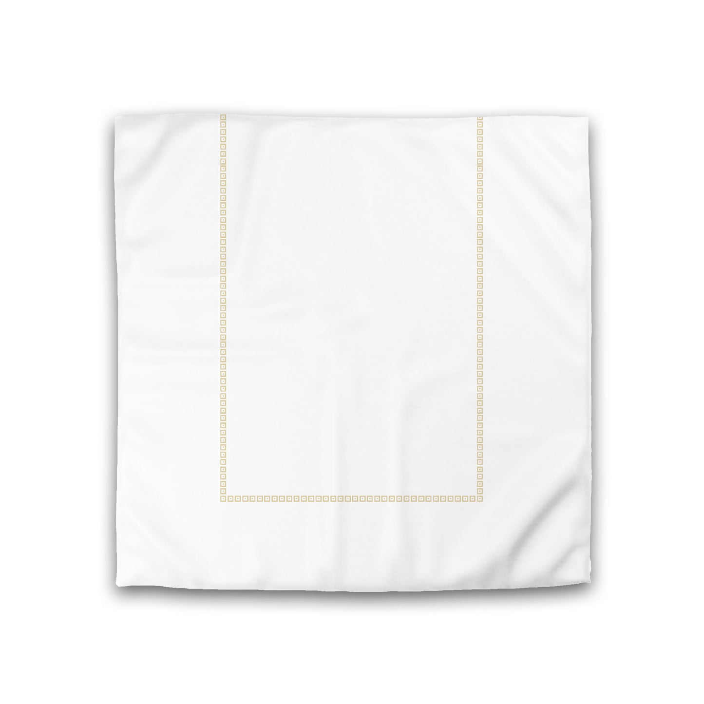 Off-white Cotton Sateen Duvet Cover, Desert Sand Repeating Square Motif Print, Classic Border, CSDU-1371-121, Double - 206 x 206 cm / 81 x 81 inches