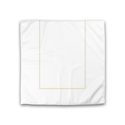 Off-white Cotton Sateen Duvet Cover, Desert Sand Repeating Square Motif Print, Classic Border, CSDU-1371-121, Double - 206 x 206 cm / 81 x 81 inches