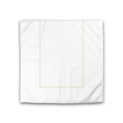 Off-white Cotton Sateen Duvet Cover, Desert Sand Single Weave Motif Print, Classic Border, CSDU-1371-141, Double - 206 x 206 cm / 81 x 81 inches