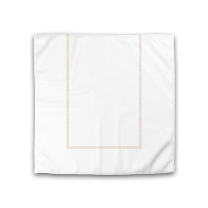 Off-white Cotton Sateen Duvet Cover, Desert Sand Double Weave Motif Print, Classic Border, CSDU-1371-143, Double - 206 x 206 cm / 81 x 81 inches