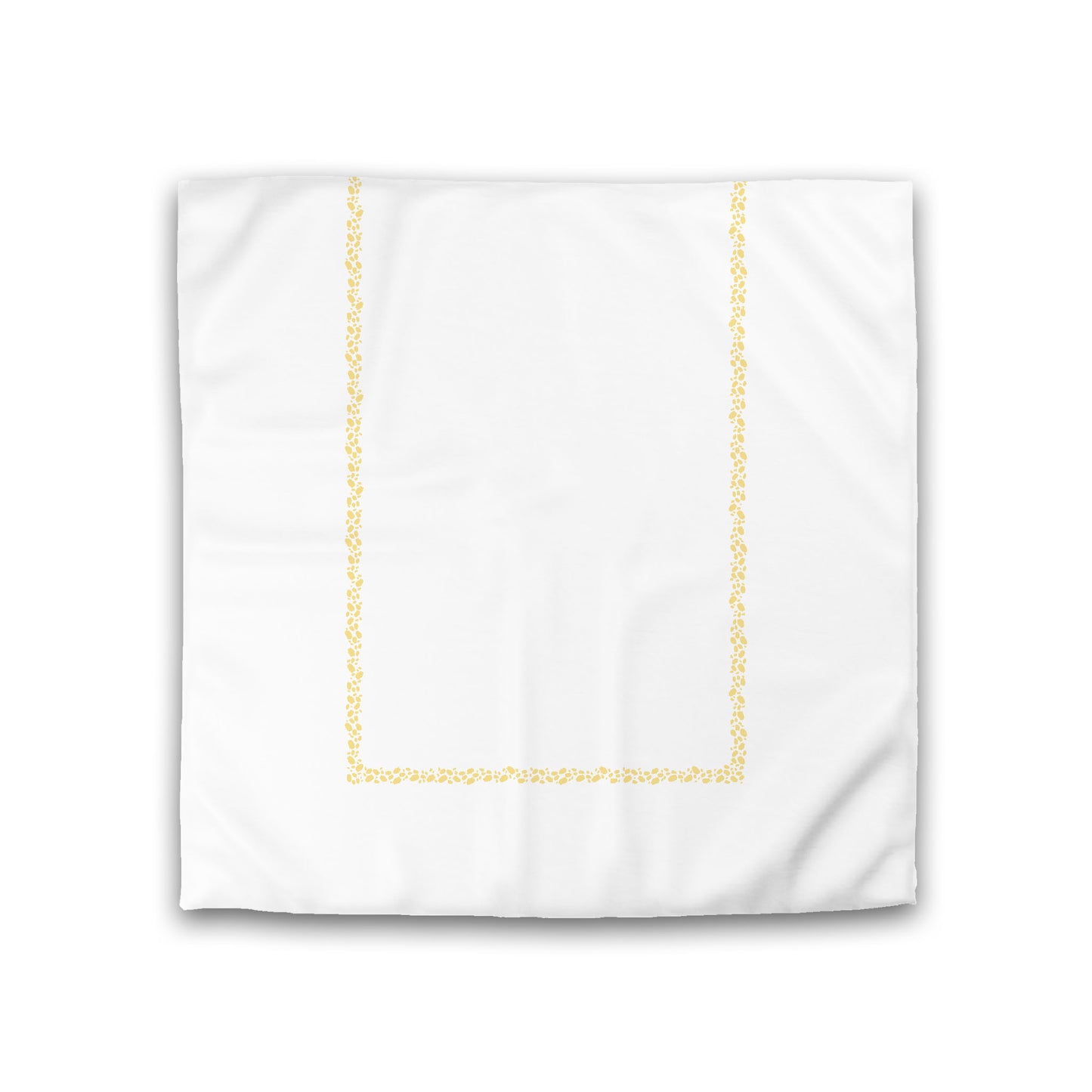Off-white Cotton Sateen Duvet Cover, Yellow Hand-painted Dab Motif Print, Classic Border, CSDU-1381-091, Double - 206 x 206 cm / 81 x 81 inches