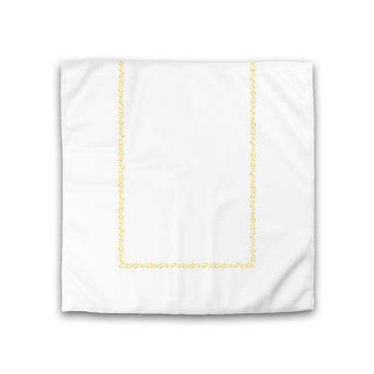Off-white Cotton Sateen Duvet Cover, Yellow Hand-painted Dab Motif Print, Classic Border, CSDU-1381-091, Double - 206 x 206 cm / 81 x 81 inches