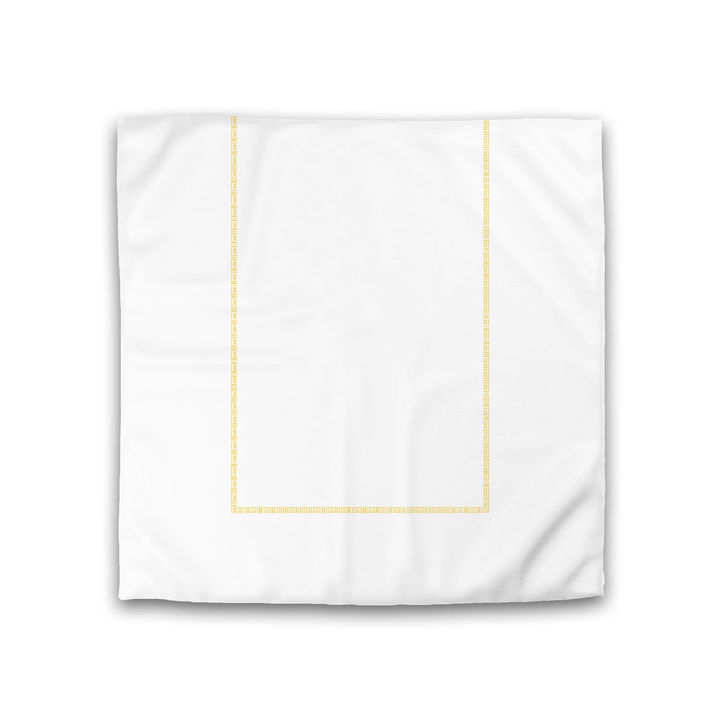 Off-white Cotton Sateen Duvet Cover, Yellow Single Weave Motif Print, Classic Border, CSDU-1381-141, Double - 206 x 206 cm / 81 x 81 inches