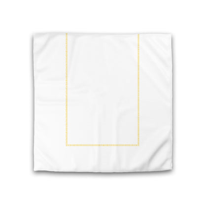 Off-white Cotton Sateen Duvet Cover, Yellow Single Weave Motif Print, Classic Border, CSDU-1381-141, Double - 206 x 206 cm / 81 x 81 inches