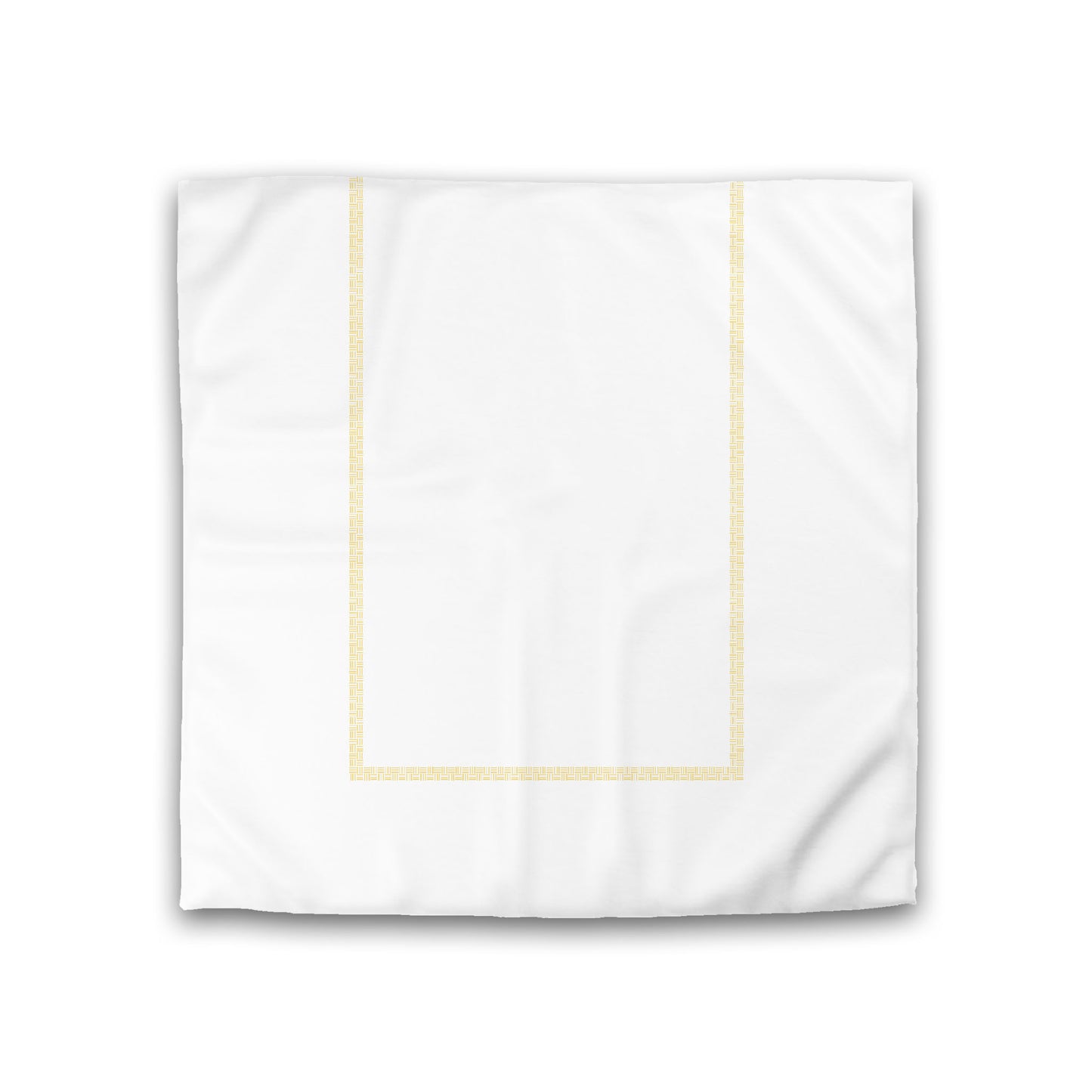 Off-white Cotton Sateen Duvet Cover, Yellow Double Weave Motif Print, Classic Border, CSDU-1381-143, Double - 206 x 206 cm / 81 x 81 inches