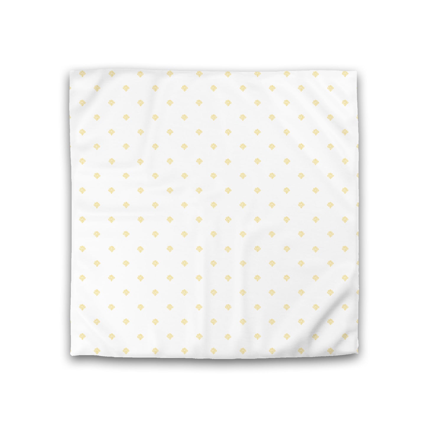Off-white Cotton Sateen Duvet Cover, Yellow Hand-painted Swizzle Motif Print, CSDU-1381-171, Double - 206 x 206 cm / 81 x 81 inches
