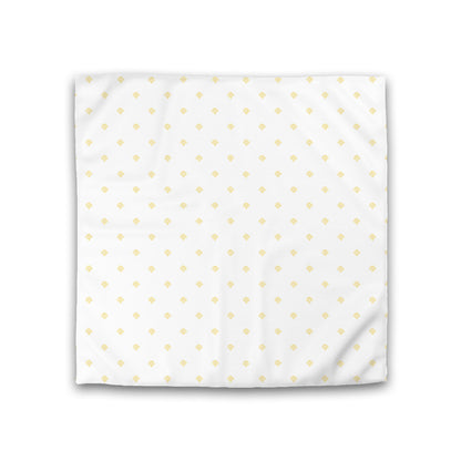 Off-white Cotton Sateen Duvet Cover, Yellow Hand-painted Swizzle Motif Print, CSDU-1381-171, Double - 206 x 206 cm / 81 x 81 inches