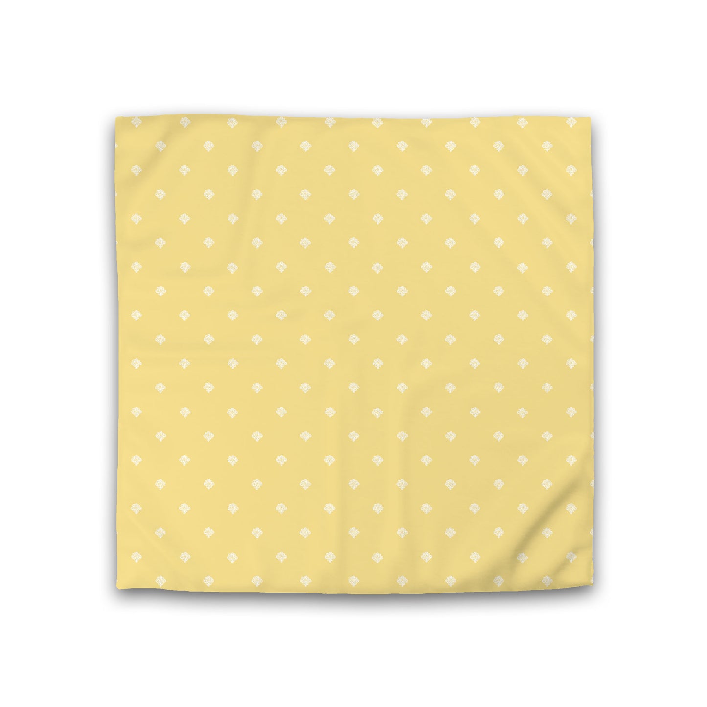 Yellow Cotton Sateen Duvet Cover, Off-white Hand-painted Swizzle Motif Print, CSDU-1381-172, Double - 206 x 206 cm / 81 x 81 inches