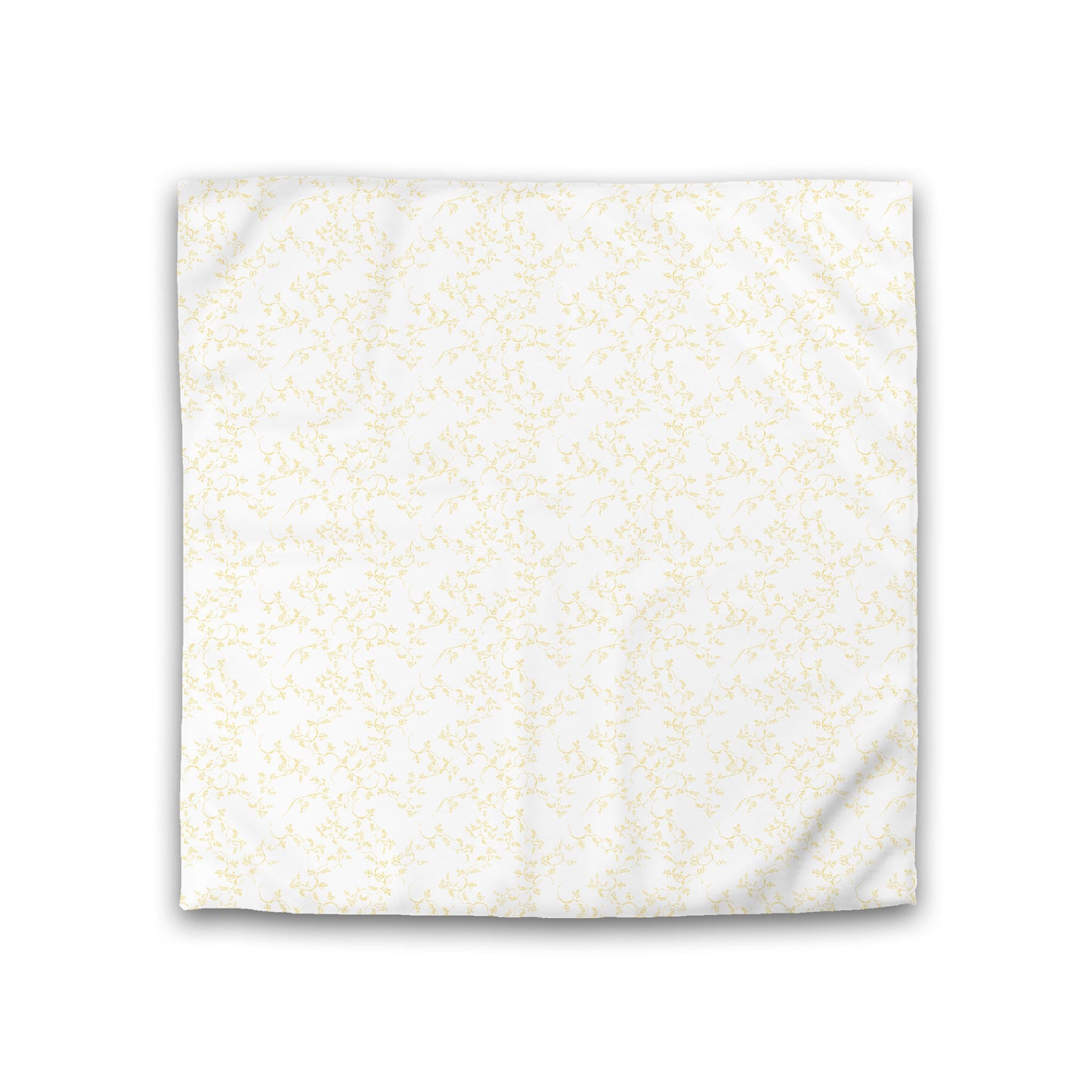 Off-white Cotton Sateen Duvet Cover, Yellow Hand-painted Vine Print, CSDU-1381-181, Double - 206 x 206 cm / 81 x 81 inches