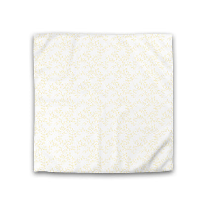 Off-white Cotton Sateen Duvet Cover, Yellow Hand-painted Vine Print, CSDU-1381-181, Double - 206 x 206 cm / 81 x 81 inches