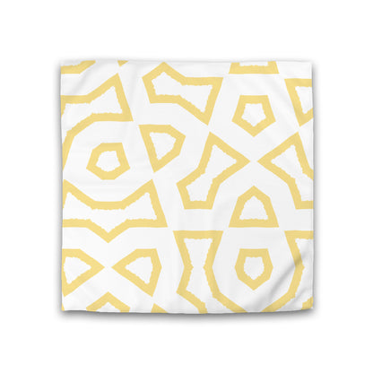 Off-white Cotton Sateen Duvet Cover, Bold Yellow Graphic, CSDU-1381-391, Double - 206 x 206 cm / 81 x 81 inches