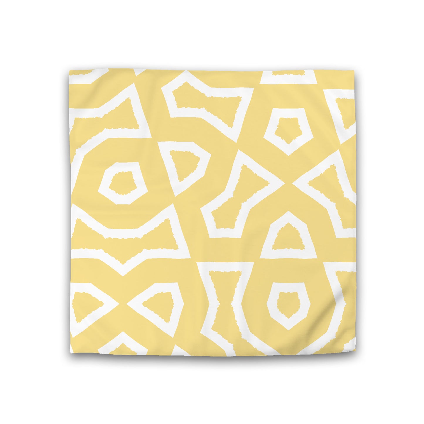 Yellow Cotton Sateen Duvet Cover, Bold Off-white Graphic, CSDU-1381-392, Double - 206 x 206 cm / 81 x 81 inches