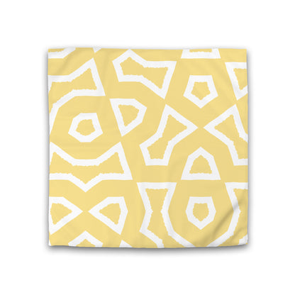 Yellow Cotton Sateen Duvet Cover, Bold Off-white Graphic, CSDU-1381-392, Double - 206 x 206 cm / 81 x 81 inches