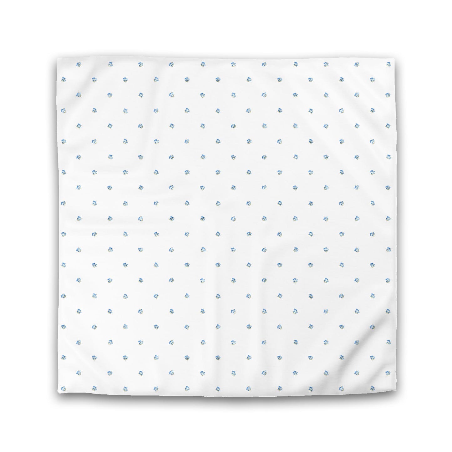 Off-White Cotton Sateen Duvet Cover, Small Blue Floral Pattern, CSDU-1406, Double - 206 x 206 cm / 81 x 81 inches