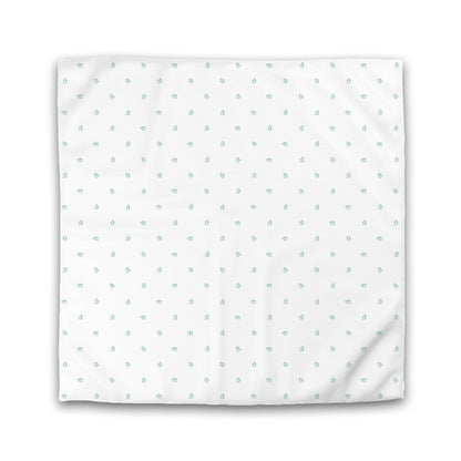 Off-White Cotton Sateen Duvet Cover, Small Blue Floral Pattern, CSDU-1436, Double - 206 x 206 cm / 81 x 81 inches