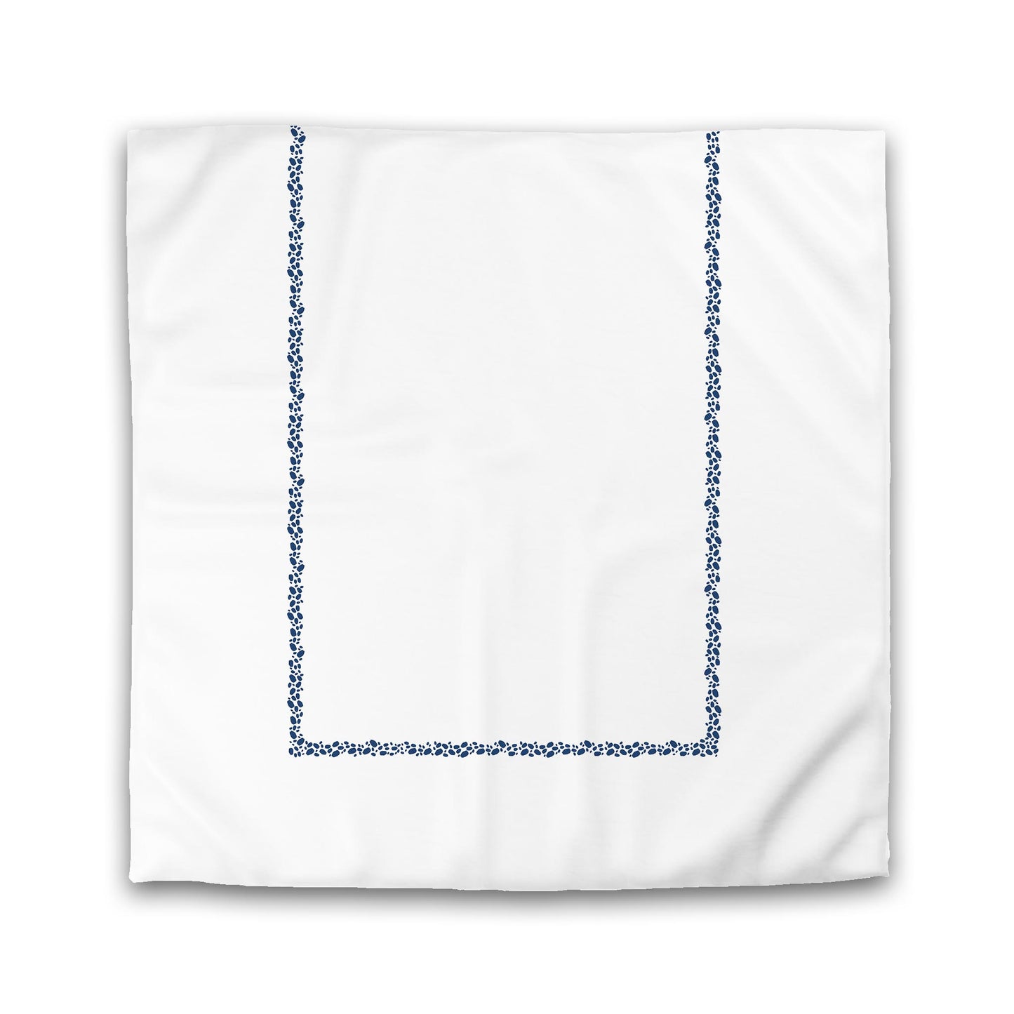 Off-white Cotton Sateen Duvet Cover, Royal Blue Hand-painted Dab Motif Print, Classic Border | CSDU-1291-091