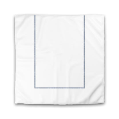 Off-white Cotton Sateen Duvet Cover, Royal Blue Single Weave Motif Print, Classic Border | CSDU-1291-141