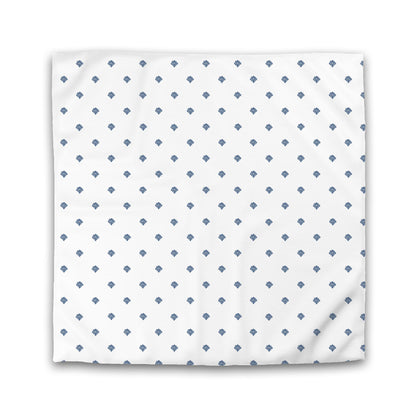 Off-white Cotton Sateen Duvet Cover, Royal Blue Hand-painted Swizzle Motif Print | CSDU-1291-171