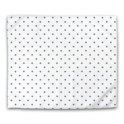Off-white Cotton Sateen Duvet Cover, Royal Blue Hand-painted Swizzle Motif Print | CSDU-1291-171