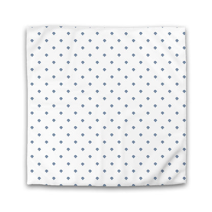 Off-white Cotton Sateen Duvet Cover, Royal Blue Hand-painted Swizzle Motif Print | CSDU-1291-171