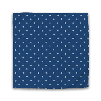 Royal Blue Cotton Sateen Duvet Cover, Off-white Hand-painted Swizzle Motif Print | CSDU-1291-172