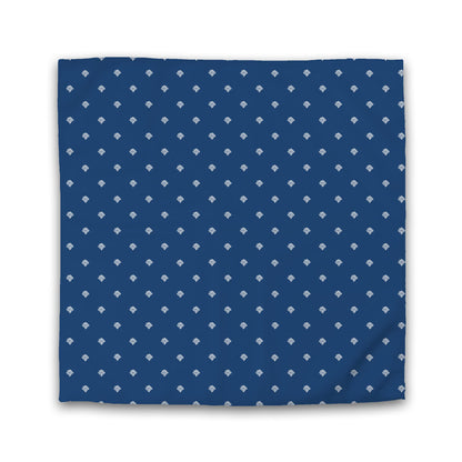 Royal Blue Cotton Sateen Duvet Cover, Off-white Hand-painted Swizzle Motif Print | CSDU-1291-172