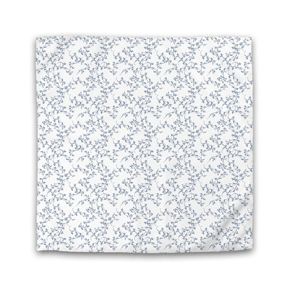 Off-white Cotton Sateen Duvet Cover, Royal Blue Hand-painted Vine Print | CSDU-1291-181