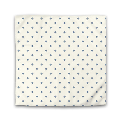 Pale Cream Cotton Sateen Duvet Cover, Royal Blue Hand-painted Swizzle Motif Print | CSDU-1293-171