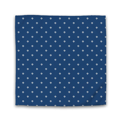 Royal Blue Cotton Sateen Duvet Cover, Pale Cream Hand-painted Swizzle Motif Print | CSDU-1293-172