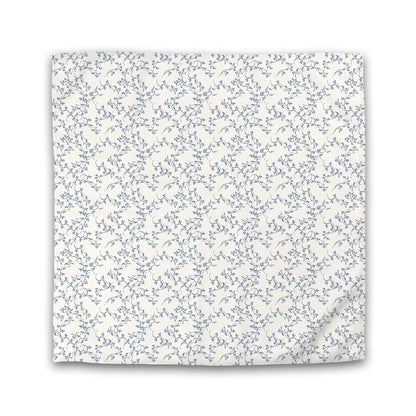 Pale Cream Cotton Sateen Duvet Cover, Royal Blue Hand-painted Vine Print | CSDU-1293-181