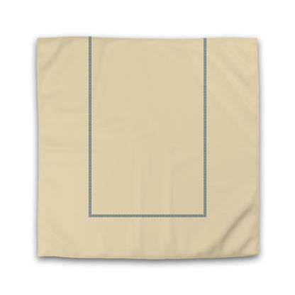Tan Cotton Sateen Duvet Cover, Royal Blue Single Weave Motif Print, Classic Border | CSDU-1294-141