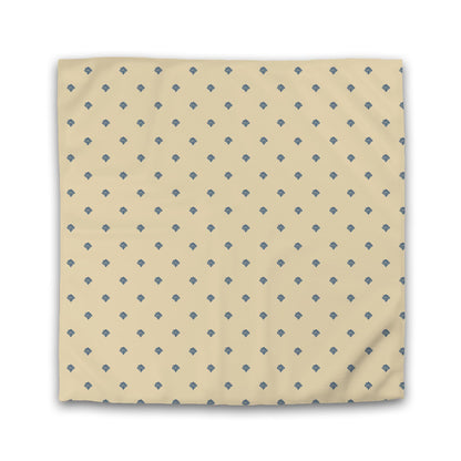 Tan Cotton Sateen Duvet Cover, Royal Blue Hand-painted Swizzle Motif Print | CSDU-1294-171