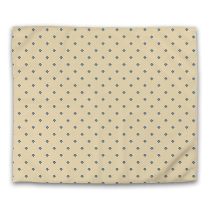 Tan Cotton Sateen Duvet Cover, Royal Blue Hand-painted Swizzle Motif Print | CSDU-1294-171