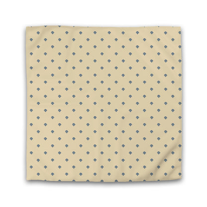 Tan Cotton Sateen Duvet Cover, Royal Blue Hand-painted Swizzle Motif Print | CSDU-1294-171